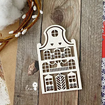 Чипборд "Новогодний домик", 7,8х4,6 см (LeoMammy)