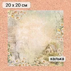 Калька 20х20 см "Сезон ромашек 01", плотность 110 гр/м2 (ScrapMania)