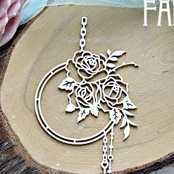 Украшение из чипборда "Букет роз в рамке" (Fantasy)