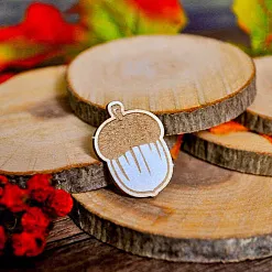 Чипборд "Жёлудь с гравировкой", 1,9х2,6 см (WoodHome) Чипборд "Жёлудь с гравировкой", 1,9х2,6 см (WoodHome)