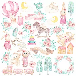 Бумага "Dreamy baby girl. Картинки" (Фабрика Декору)