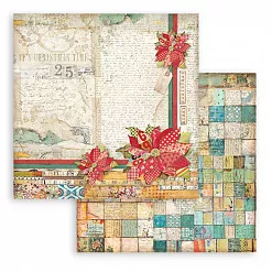 Набор бумаги 20х20 см "Christmas Patchwork" (Stamperia)