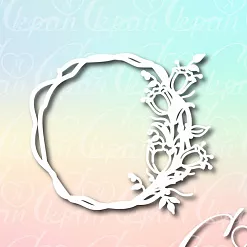 Чипборд "Веночек из лозы с цветами" (LeoMammy)