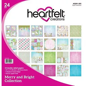 Набор бумаги 30х30 см "Merry and Bright", 24 листа (Heartfelt Creations)