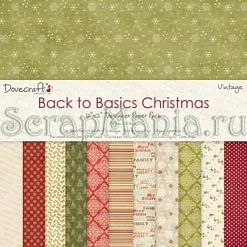 Набор бумаги 30х30 см "Винтажный новый год" (Dovecraft)