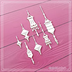 Чипборд "Китайские фонарики 3", 7,7х1,5 см (СкрапМагия)