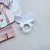 Вязаное украшение "Ушки зайки. Белые", 4,5х3,5 см (Ручная работа)