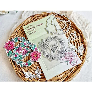 Нож и штамп "Рождественский венок", 9,3х8,5 см (AgiArt)