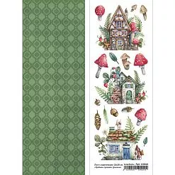Лист с картинками 10х30 см "Грибное лукошко. Домики" (ScrapMania)