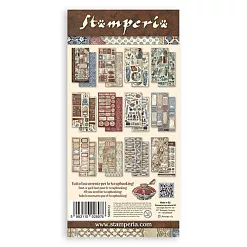 Набор бумаги 15х30 см "Vintage Library. Для вырезания" 10 листов (Stamperia)