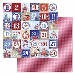 Набор бумаги 30,5х30,5 см "Снеговички", 12 листов (ScrapMania)