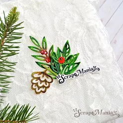 Нож "Новогодняя красота. Зимний букет. Рустик", 3х6,1 см (ScrapMania)