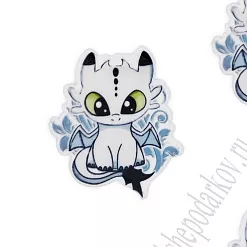 Акриловое украшение "Дракончик белый", 3,5х2,8 см