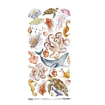 Бумага 13х28 см "Теплое море. Лист для вырезания 7" (Fantasy)