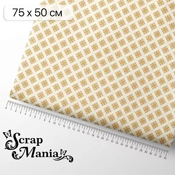 Отрез ткани 75х50 см "Золотой Новый Год. Ромбы" (ScrapMania)