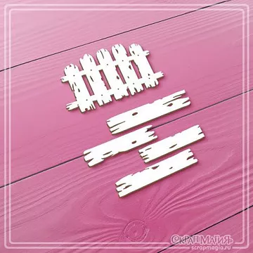 Чипборд "Старый забор", 5,1х2,9 см (СкрапМагия)