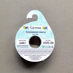 Лента кружевная "Белая" ширина 1,9 см, длина 3 м (Gamma)