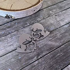 Набор акриловых украшений "Зеркальный. Птички", цвет серебряный (ArtLines)