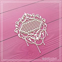 Чипборд "Ажурная рамка с сеткой и гирляндами длинными. Малая" (СкрапМагия)