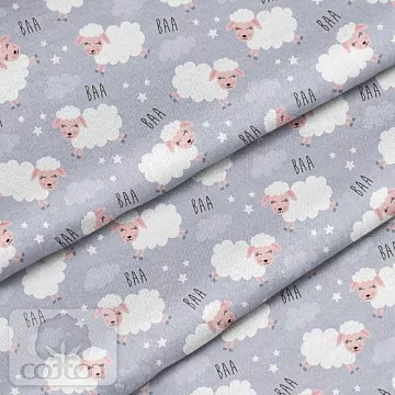 Отрез ткани 79х50 см "Овечки" (Cotton)