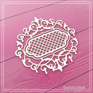 Чипборд "Ажурная рамка с сеткой и гирляндами" (СкрапМагия)
