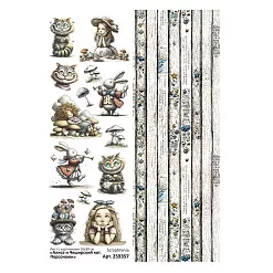 Лист с картинками 10х30 см "Алиса и Чеширский кот. Персонажи" (ScrapMania)