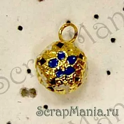 Бубенчик резной, красный, 1 шт (Gamma) Бубенчик резной, красный, 1 шт (Gamma)