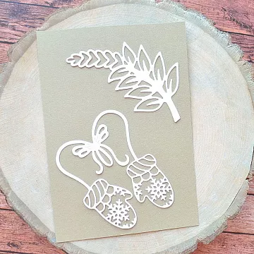 Набор вырубок "Варежки с листиком"