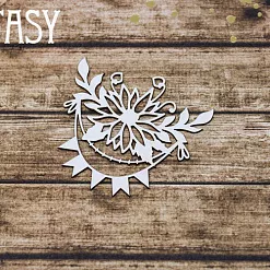 Чипборд "Растяжка цветок с флажками 2276" (Fantasy)