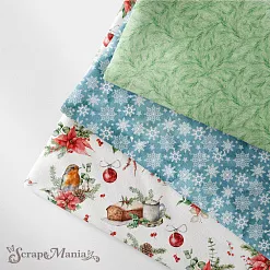 Отрез ткани 75х50 см "Новогодние традиции. Снежинки" (ScrapMania)