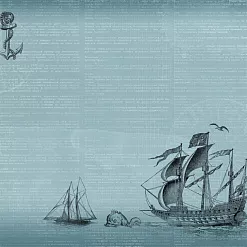 Набор бумаги 15х15 см "Мой капитан", 12 листов (ScrapMania)