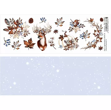 Лист с картинками 10х30 см "Зимний декор 2" (ScrapMania)