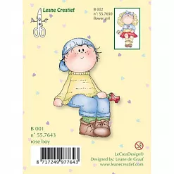 Штамп "Мальчик с розой" (Leane Creatief)