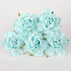 Букет больших кудрявых роз "Светло-бирюзовый", 4 см, 5 шт (Craft) Букет больших кудрявых роз "Светло-бирюзовый", 4 см, 5 шт (Craft)