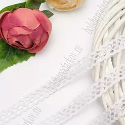 Кружево хлопковое "Белое", ширина 1,5 см, длина 1 м