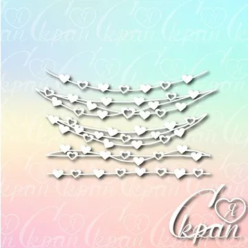 Чипборд "Подвески сердечки. Дудлинг", (LeoMammy)