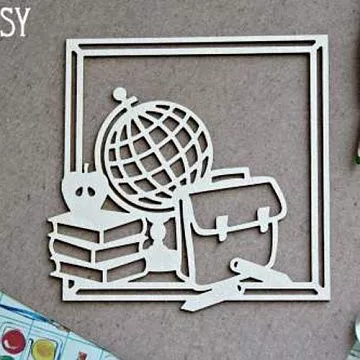 Чипборд "Рамка. Школа 1338", 8,2х8,2 см (Fantasy)