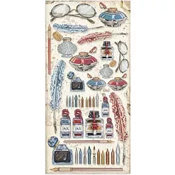 Набор бумаги 15х30 см "Vintage Library. Для вырезания" 10 листов (Stamperia)