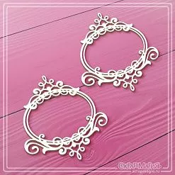 Чипборд "Овальные рамки с завитками 2", 6х6,5 см (СкрапМагия)