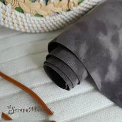 Отрез экокожи 30х69 см "Переплетный. Бархат. Мокрый асфальт" (Pty Китай)