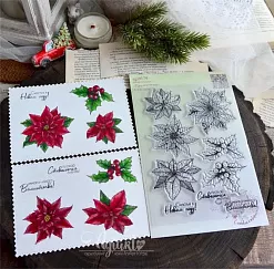 Штамп "Пуансеттии", 7,5х6,5 см (AgiArt) Штамп "Пуансеттии", 7,5х6,5 см (AgiArt)