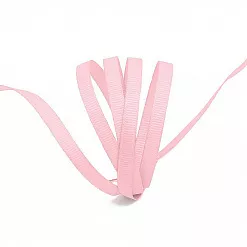 Лента репсовая "Рубчик. Розовая", ширина 0,6 см, длина 1 м