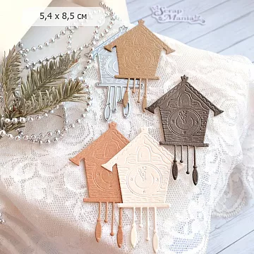 Нож "Часы с кукушкой", 5,4х8,5 см (ScrapMania)