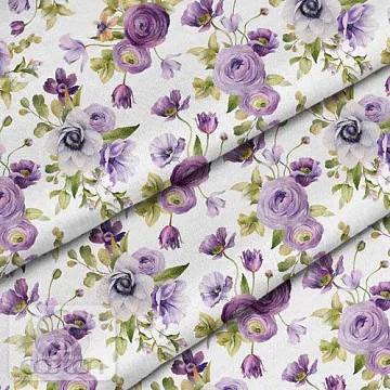 Отрез ткани 79х50 см "Фиолетовая клумба" (Cotton)
