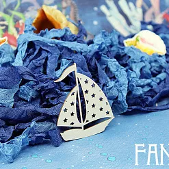 Украшение из чипборда "Парусная яхта 1471" (Fantasy) Украшение из чипборда "Парусная яхта 1471" (Fantasy)