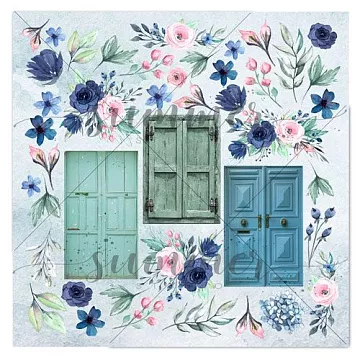 Бумага "Blue outside. Лист для вырезания" (Summer Studio)