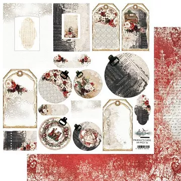 Бумага 30х30 см "Wonderful Christmas Time. Tags. Для вырезания" (Alchemy of Art)