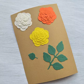 Набор вырубок "Пышный цветок", цвет желтый, белый, оранжевый