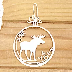 Украшение из чипборда "Лось в шаре. Большой" (Просто небо)