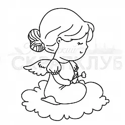 Штамп "Ангел с цветком" (Скрапклуб)